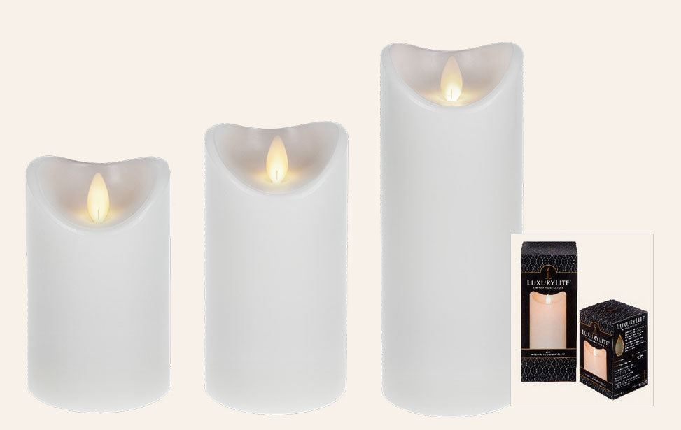 LuxuryLite Candle LED Wax Pillar Candle