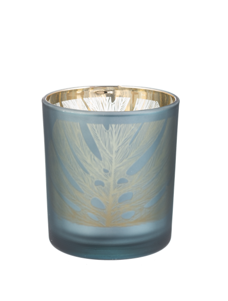 Palm Leaf Mercury Glass Tealight Holder - Small