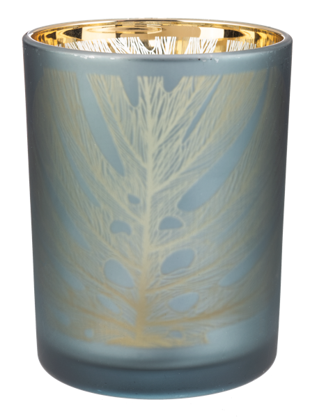 Palm Leaf Mercury Glass Tealight Holder - Large