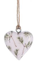 Load image into Gallery viewer, Mini Heart Ornament Green and White

