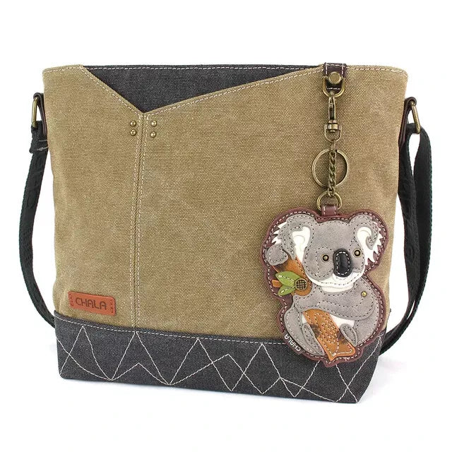 Chala Prism Crossbody with Koala Key Fob/Coin Purse - Grey