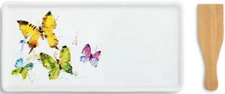 DEMDACO Flock of Butterflies Appetizer Tray with Spatula