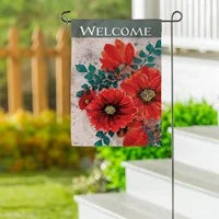 Load image into Gallery viewer, Royal Red Poppy Suede Garden Flag
