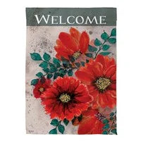 Load image into Gallery viewer, Royal Red Poppy Suede House Flag
