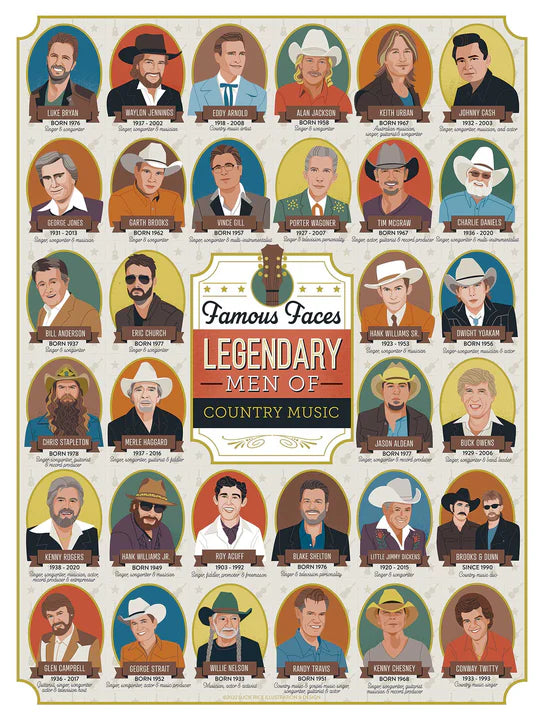 Legendary Men of Country Music 500 Piece Jigsaw Puzzle