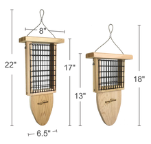 Load image into Gallery viewer, Double Cedar Suet Feeder with Tail Prop

