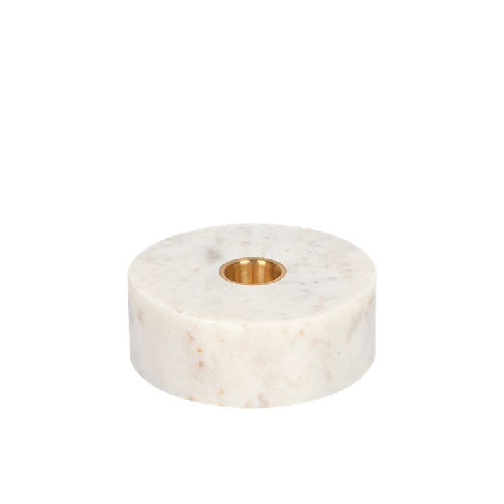 Marble Base Candleholder, White, 3.9